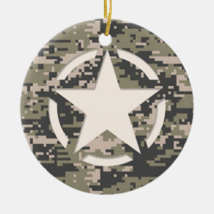 Stencil Label Decale Style Khaki Camouflage Keramisch Ornament
