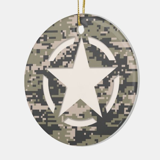 Stencil Label Decale Style Khaki Camouflage Keramisch Ornament (Links)