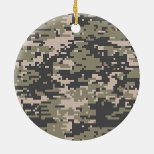 Stencil Label Decale Style Khaki Camouflage Keramisch Ornament (Achterkant)