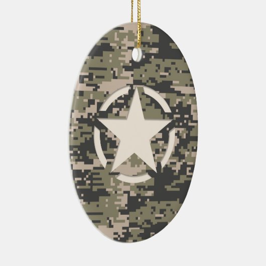 Stencil Label Decale Style Khaki Camouflage Keramisch Ornament (Rechts)