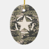 Stencil Label Decale Style Khaki Camouflage Keramisch Ornament (Voorkant)