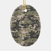 Stencil Label Decale Style Khaki Camouflage Keramisch Ornament (Achterkant)