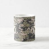 Stencil Label Decale Style Khaki Camouflage Koffiemok (Center)