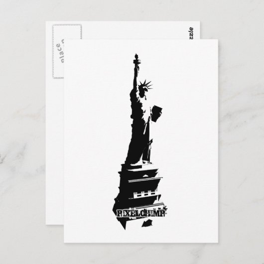 Stencil Liberty Black Briefkaart (Voorkant / Achterkant)