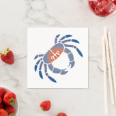 Stencil Maryland Blue Crab in Blue en Coral Servetten (Insitu)