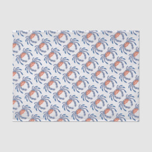 Stencil Maryland Blue Crab in Blue en Coral Tissuepapier