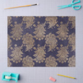 Stencil Peacock Feathers op Paarse ontkoppeling Tissuepapier (Craft)