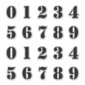 Stencil stijl cijfers / cijfers / cijfers sticker (Voorkant)