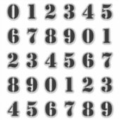 Stencil Stijl Kijk Cijfers / Cijfers / Cijfers Sticker (Voorkant)