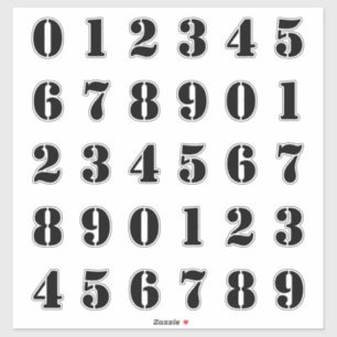 Stencil Stijl Kijk Cijfers / Cijfers / Cijfers Sticker