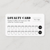 Stencil Typography Coffee Loyalty Card (Voorkant)