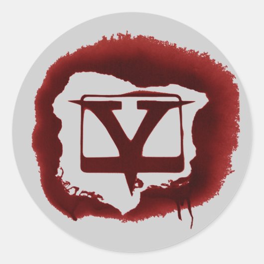 Stencil V-buis Ronde Sticker (Voorkant)