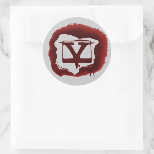 Stencil V-buis Ronde Sticker (Tas)