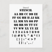 Stencil - Zazzle-lettertypemonster Briefkaart (Voorkant)