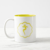 "Stenciled" 3rd Chakra - Manipura Tweekleurige Koffiemok (Links)