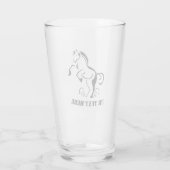 Stenciled Black Horse Rearing met stofzwammen Glas (Achterkant)