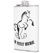 Stenciled Black Horse Rearing met stofzwammen Heupfles (Links)