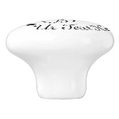 Stenciled Black Horse Rearing met stofzwammen Keramische Knop (Zijkant)