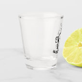 Stenciled Black Horse Rearing met stofzwammen Shot Glas (Links)