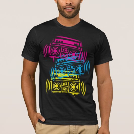 Stenciled Boomboxes T-shirt (Voorkant)