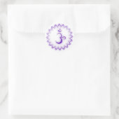"Stenciled" Crown Chakra - Sahasrara Ronde Sticker (Tas)