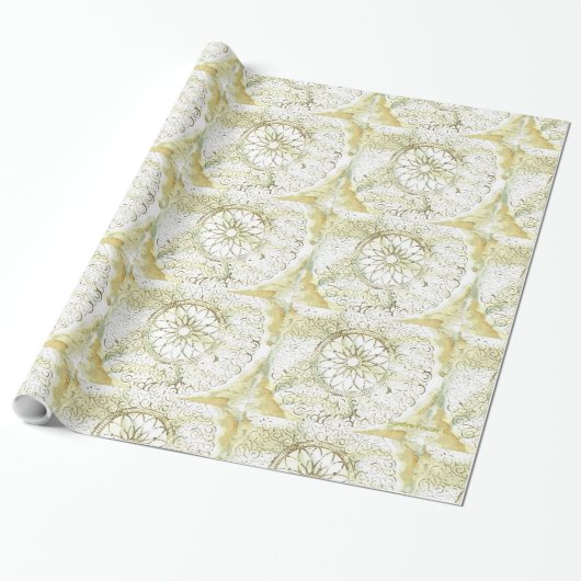 Stenciled Doily Design Gift Wrap Cadeaupapier (Uitgerold)