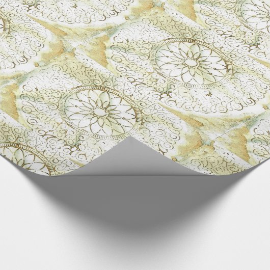 Stenciled Doily Design Gift Wrap Cadeaupapier (Hoek)