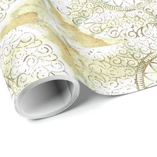 Stenciled Doily Design Gift Wrap Cadeaupapier (Rol Hoek)