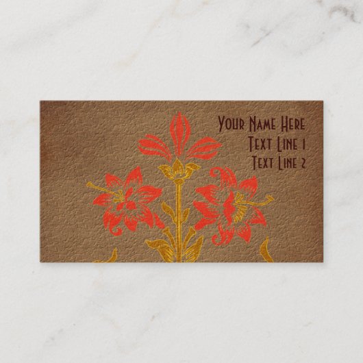 Stenciled Flowers Art Visitekaartje (Voorkant)