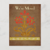 Stenciled Flowers New Address Moving Aankondigingskaart (Voorkant)