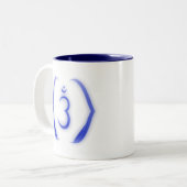 "Stenciled" Intuïtieve Chakra - Ajna Tweekleurige Koffiemok (Voorkant links)