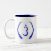 "Stenciled" Intuïtieve Chakra - Ajna Tweekleurige Koffiemok (Links)