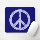Stenciled Peace - Powder Blue op de diepzeemacht Muismat (Met muis)