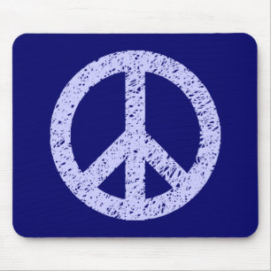 Stenciled Peace - Powder Blue op de diepzeemacht Muismat