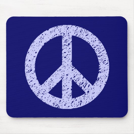 Stenciled Peace - Powder Blue op de diepzeemacht Muismat (Voorkant)