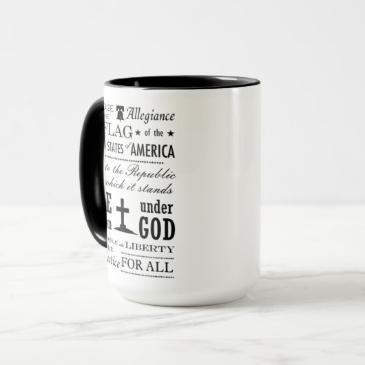 Stenciled Pledge of Allegiance Coffee Mok (Voorkant links)