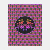 Stenciled Roos Flowers Abstract Colors Design Fleece Deken (Voorkant)