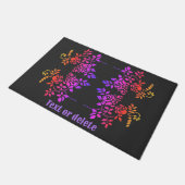 Stenciled Roos Flowers Abstracte kleur gepersonali Deurmat (Schuin)