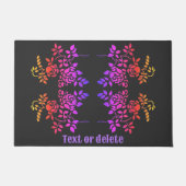 Stenciled Roos Flowers Abstracte kleur gepersonali Deurmat (Voorkant)
