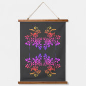 Stenciled Roos Flowers Abstracte kleuren Hangend Wandkleed (Voorkant)