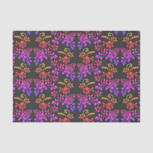 Stenciled Roos Flowers Abstracte kleuren ontkoppel Tissuepapier