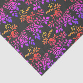 Stenciled Roos Flowers Abstracte kleuren ontkoppel Tissuepapier (Detail)