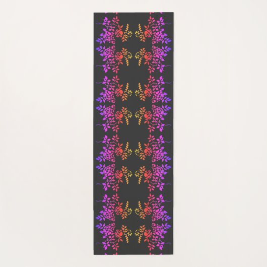 Stenciled Roos Flowers Abstracte kleuren Yogamat (Achterkant)