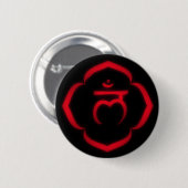 "Stenciled" Root Chakra - Muladhara Ronde Button 5,7 Cm (Voorkant /achterkant)