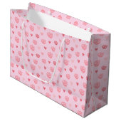Stenciled roze en harten gepattereerd groot cadeauzakje (Voorkant Gekanteld)