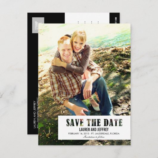 Stenciled tab Opslaan van de datum Briefkaart (Voorkant / Achterkant)