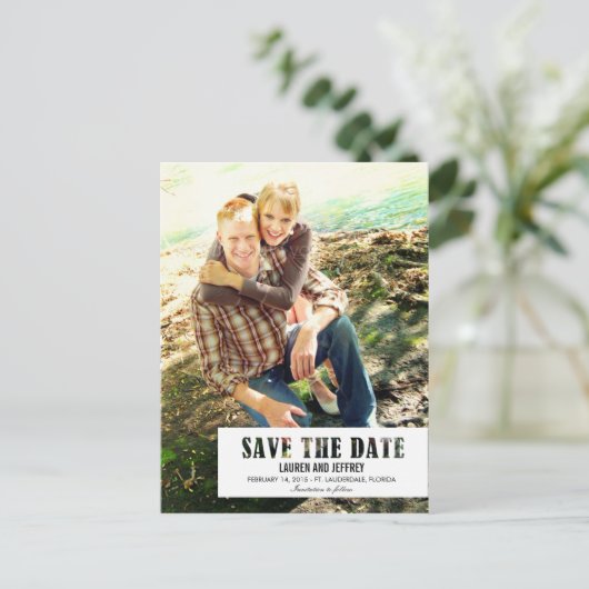 Stenciled tab Opslaan van de datum Briefkaart (Staand voorkant)