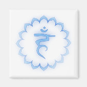 "Stenciled" Throat Chakra - Light Blue Magneet (Voorkant)