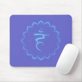 "Stenciled" Throat Chakra - Light Blue Muismat (Met muis)
