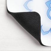 "Stenciled" Throat Chakra - Light Blue Muismat (Hoek)